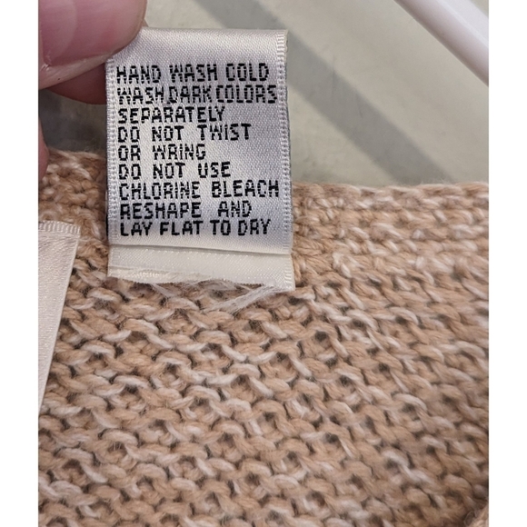 Paul Harris Design Vintage Tan Knit Cotton Ramie Embroidered Cardigan Medium - Picture 4 of 9